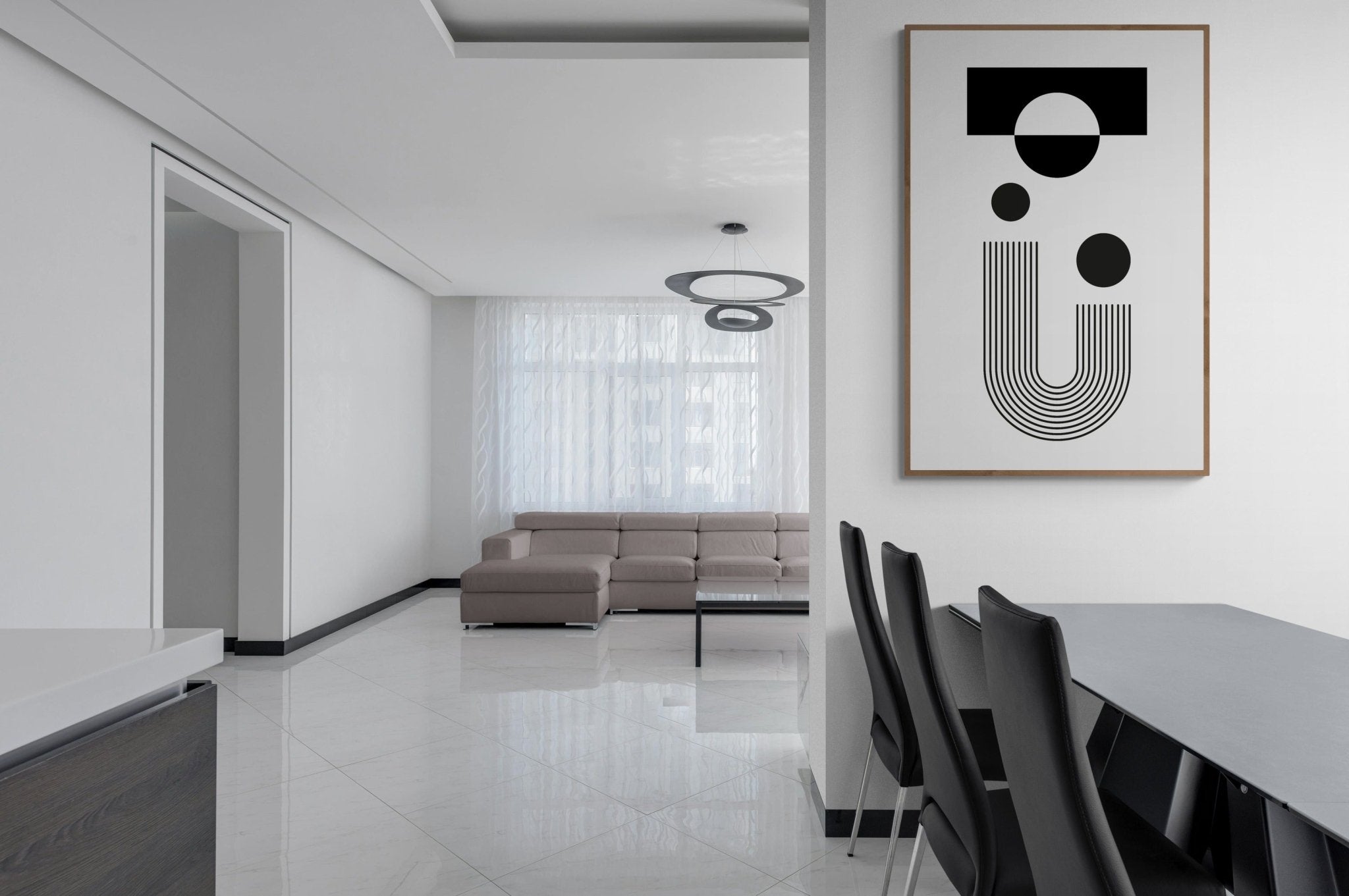 Black White Abstract Geometric Wall Art - Arttivio™