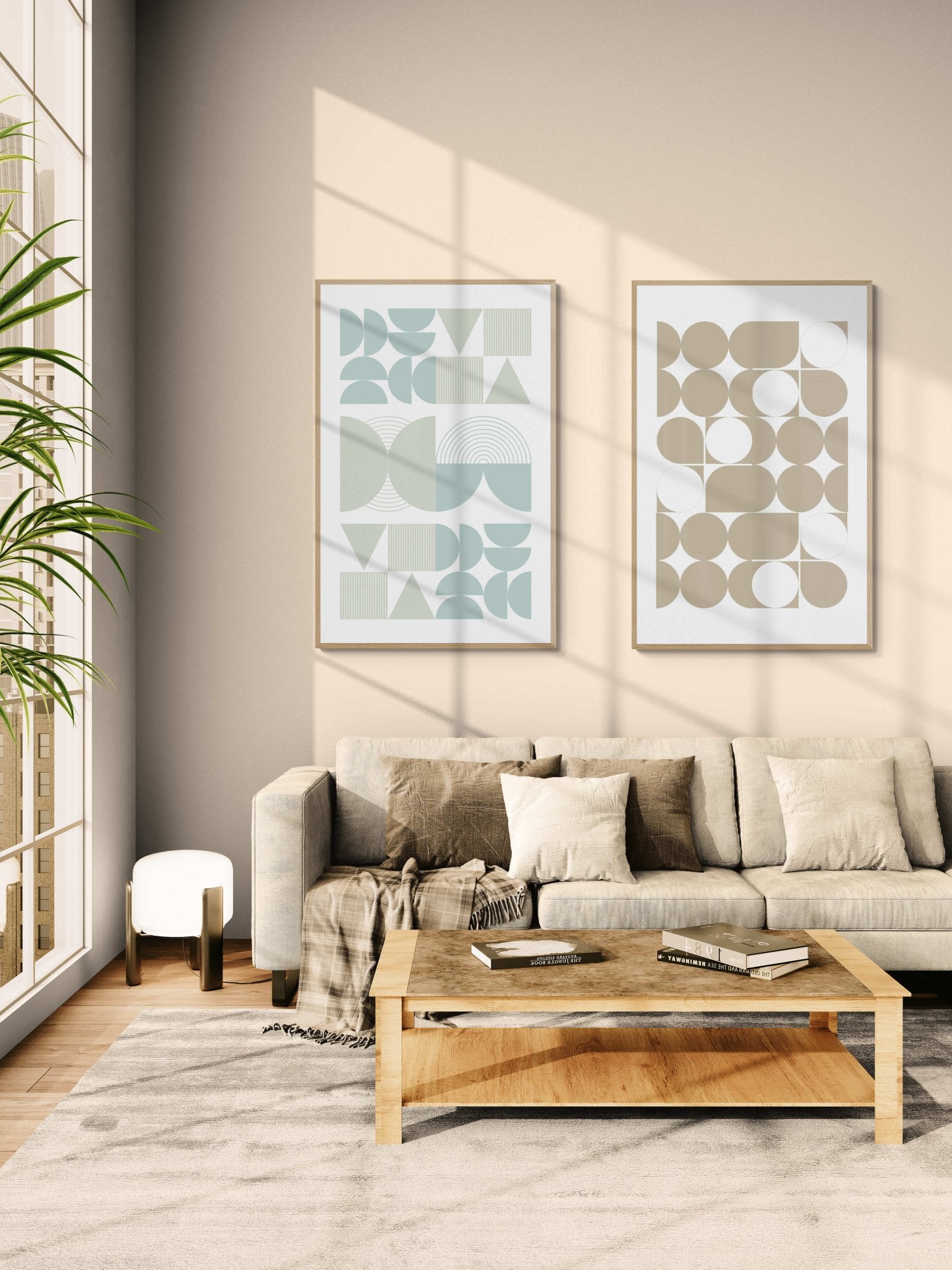 Geo Harmony – Neutral Boho Shapes Poster - Arttivio™