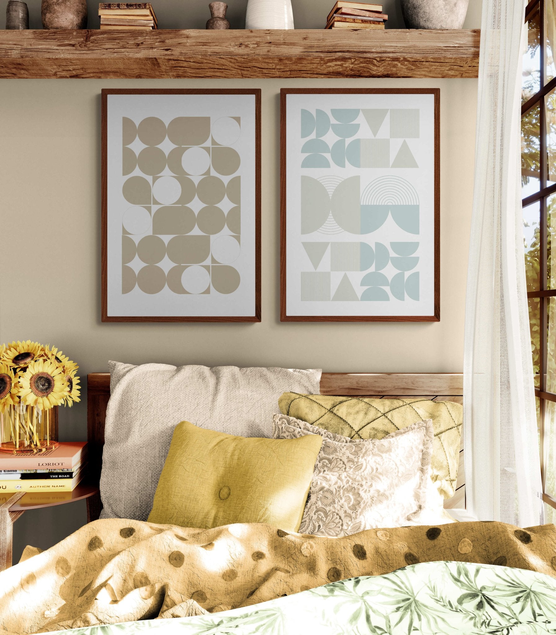 Geo Harmony – Neutral Boho Shapes Poster - Arttivio™