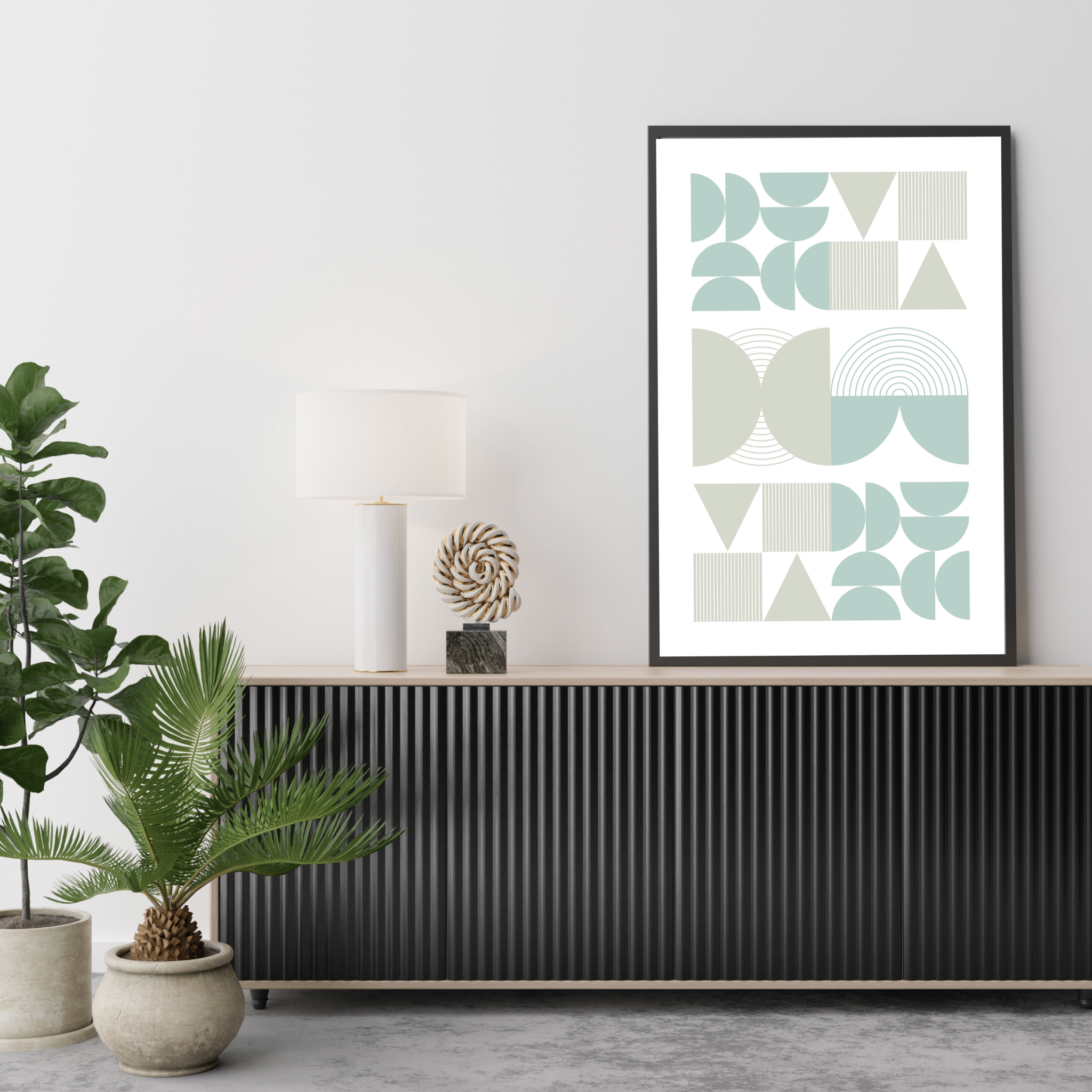 Geo Harmony – Neutral Boho Shapes Poster - Arttivio™
