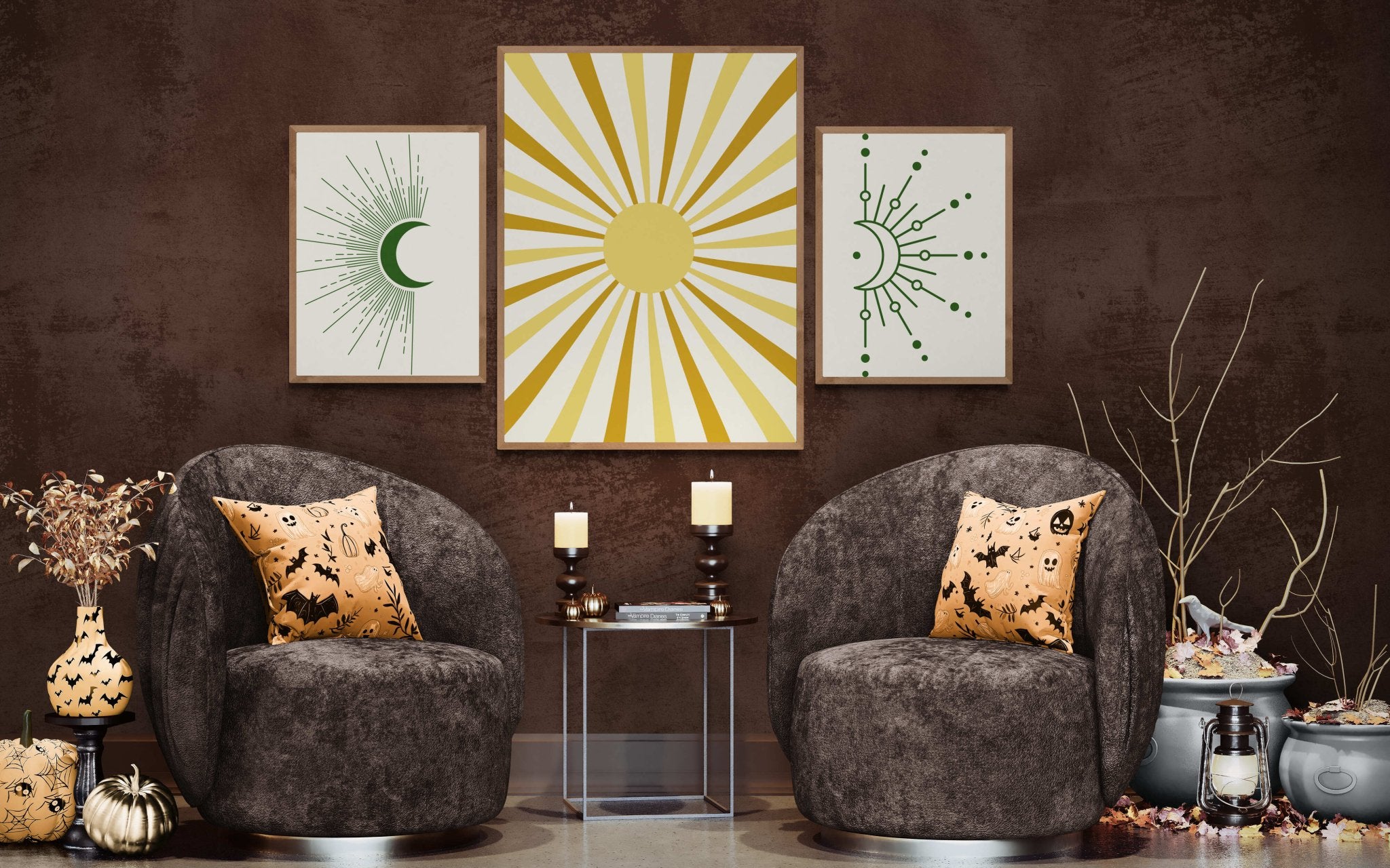 golden - retro - sunburst - wall - art - Arttivio™