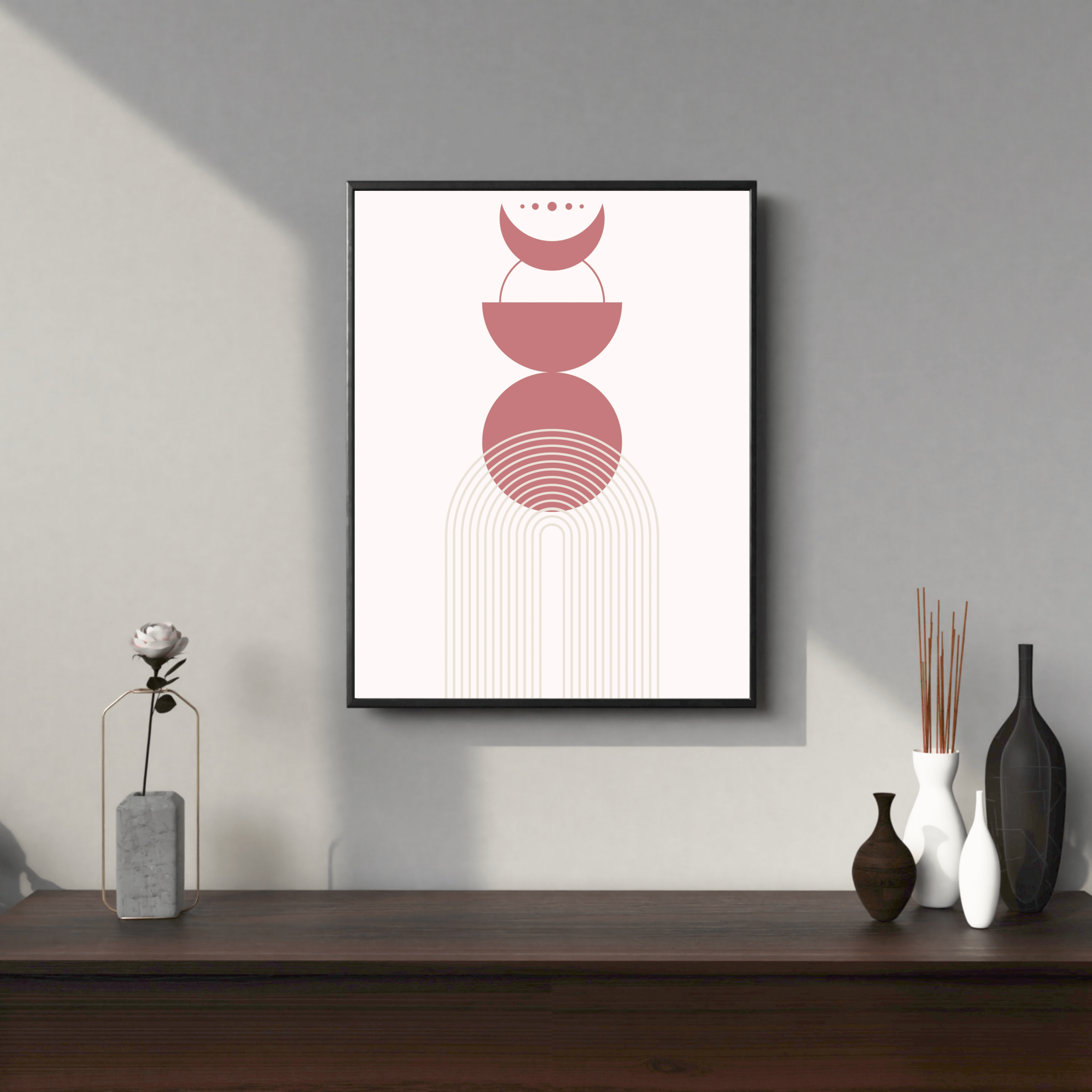 Lunar Arches: Minimal Boho Calm - Arttivio™