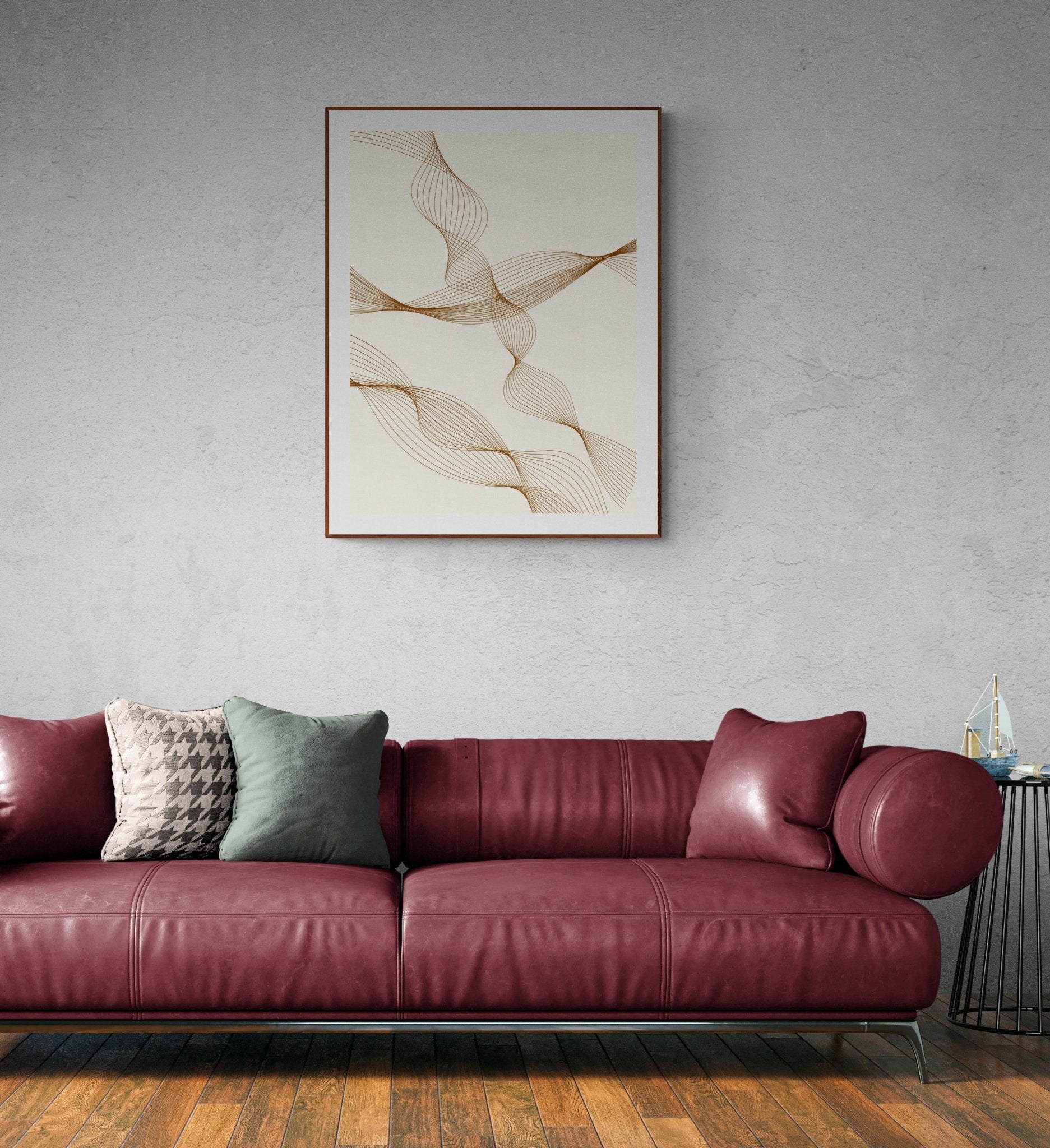 minimalist - brown - flowing - line - abstract - Arttivio™