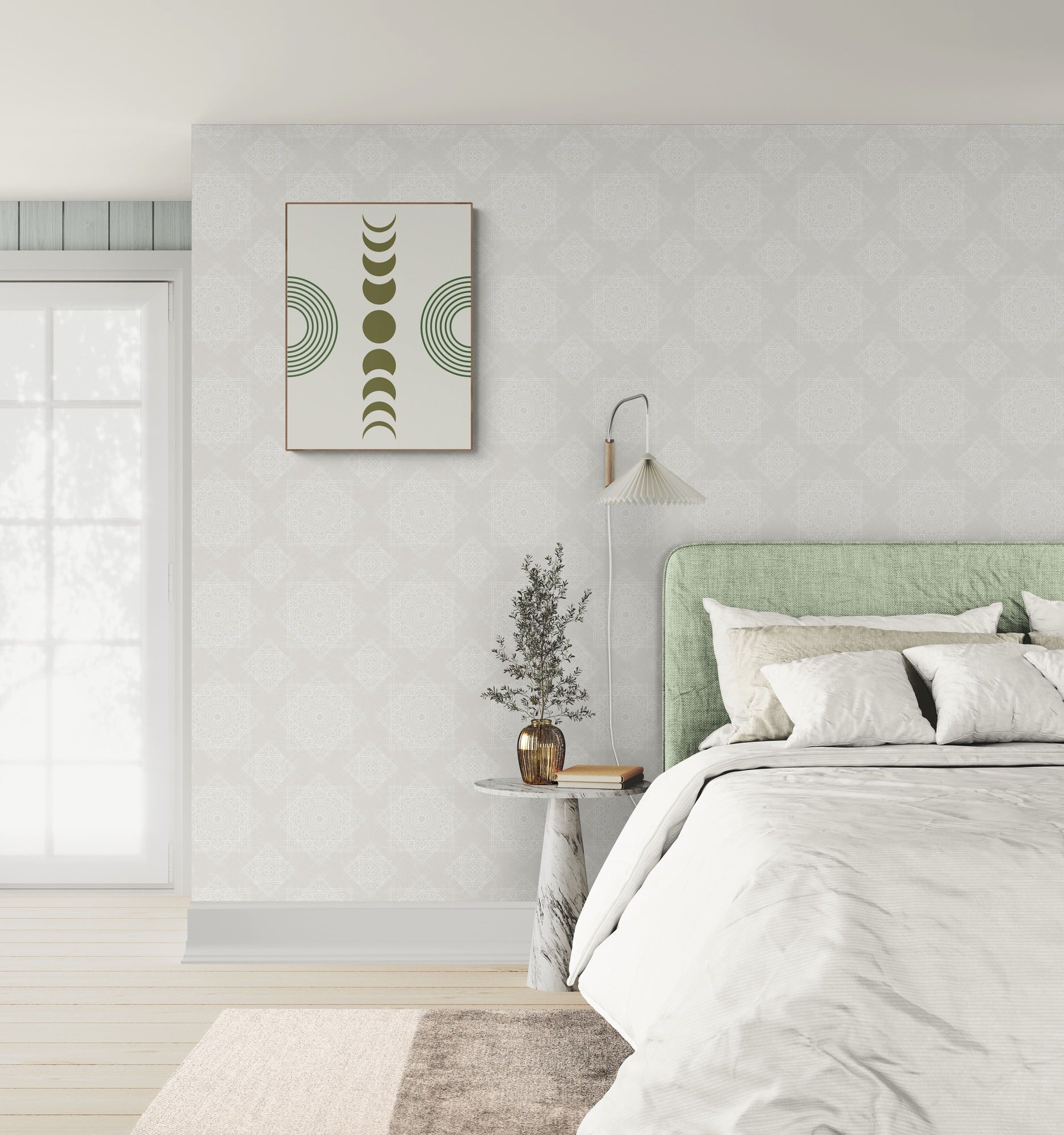 olive - moon - phases - concentric - arc - wall - art - Arttivio™