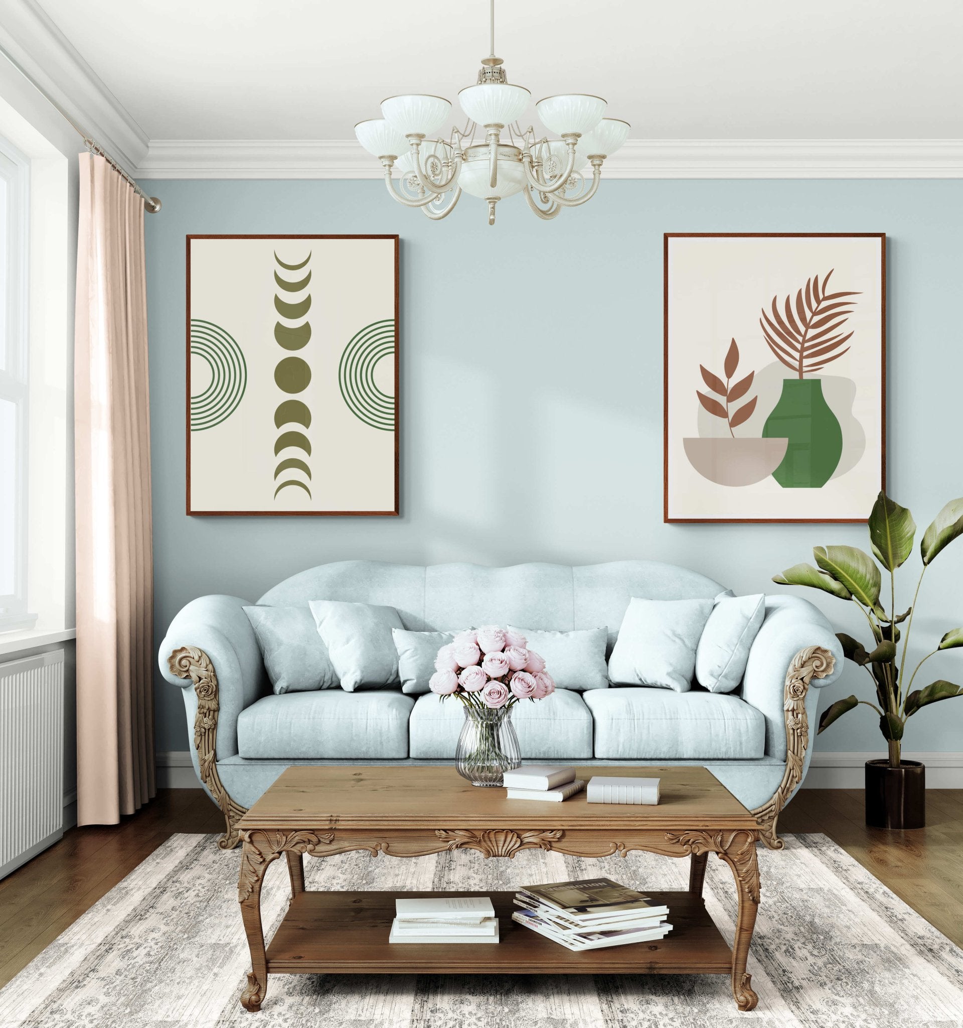 olive - moon - phases - concentric - arc - wall - art - Arttivio™