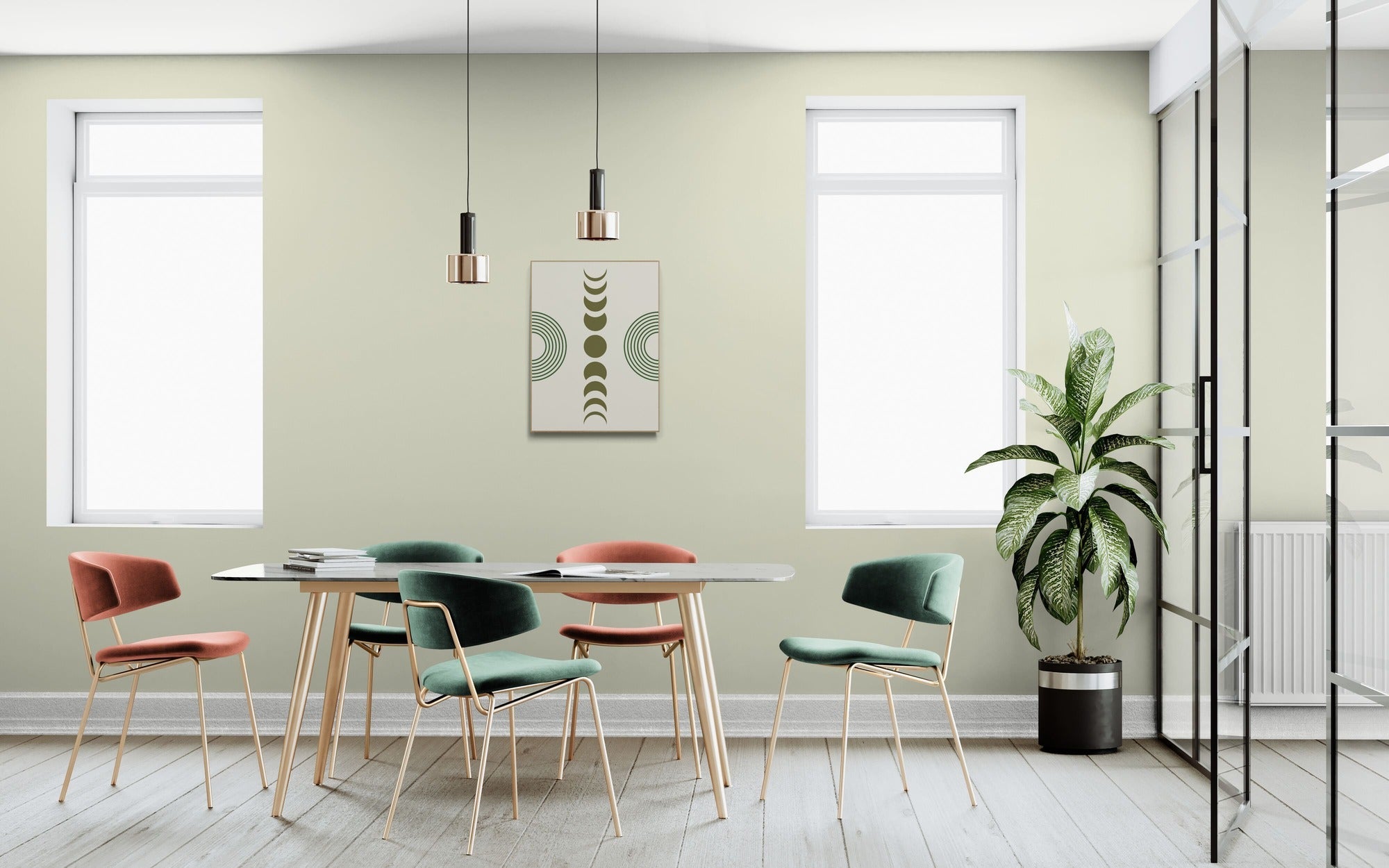 olive - moon - phases - concentric - arc - wall - art - Arttivio™