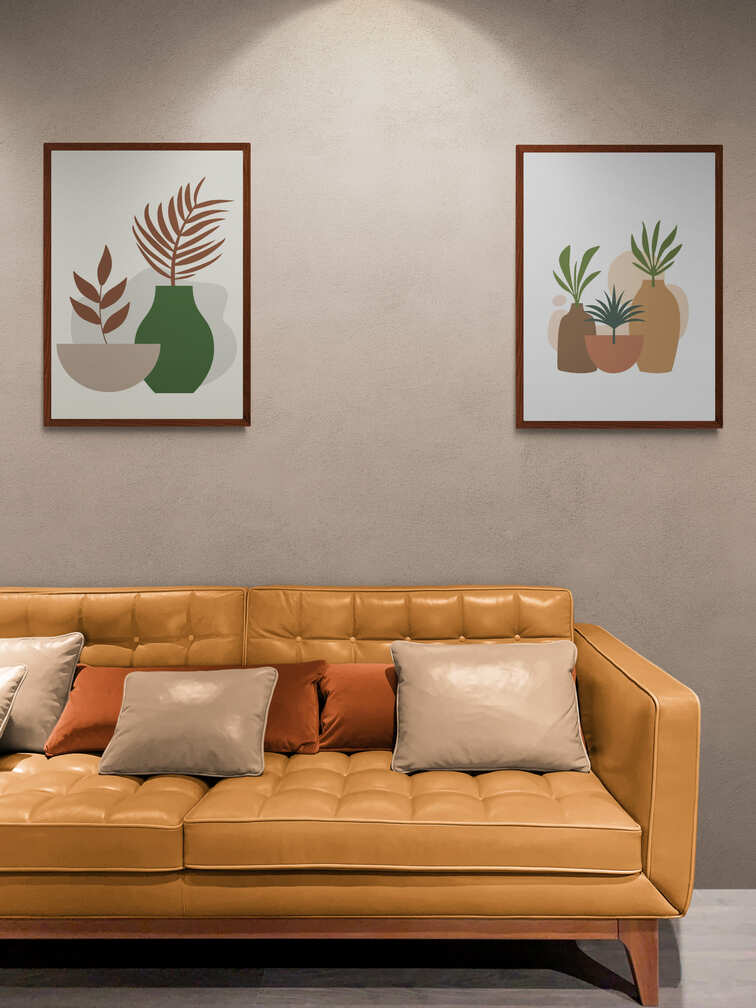 Potted Greens: Minimal Boho Still - Arttivio™