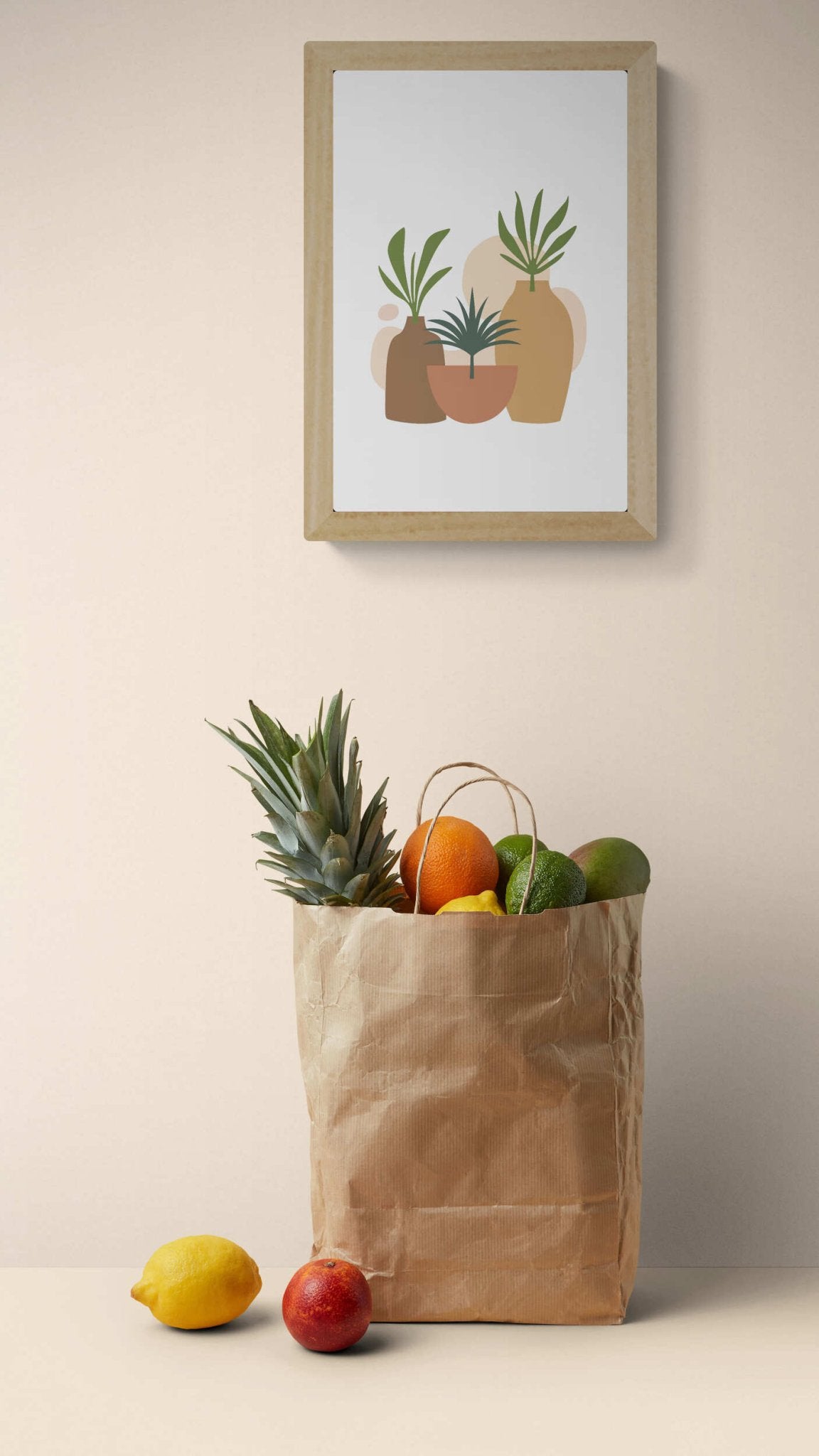 Potted Greens: Minimal Boho Still - Arttivio™