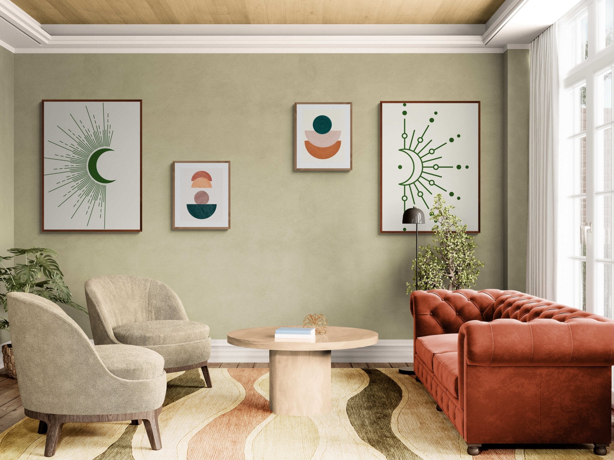 teal - blush - terracotta - geometric - boho - Arttivio™