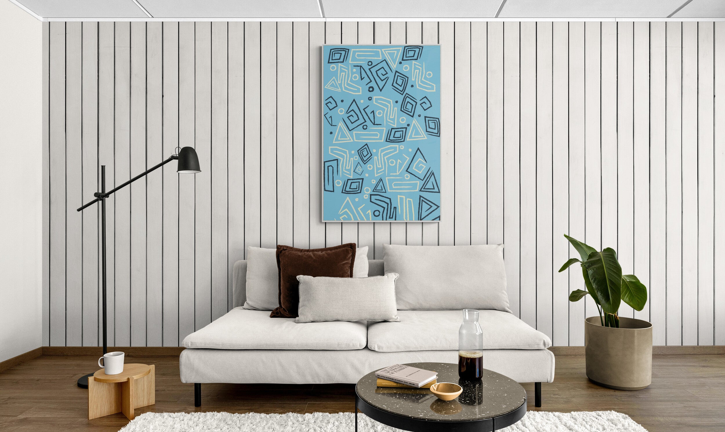Abstract Tribal Inspired geometry- Modern Botanical Digital Print