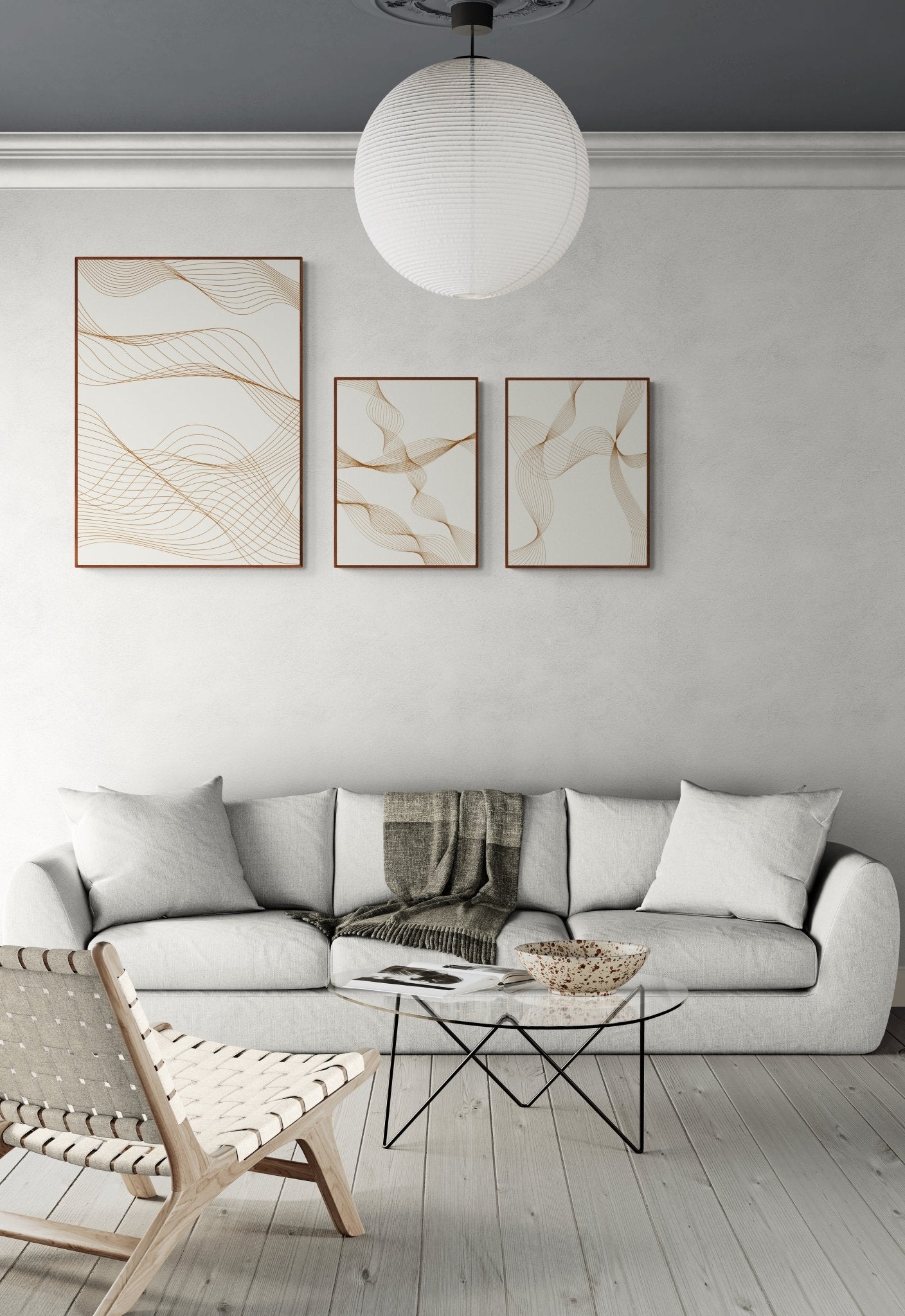 Wavy Intersections – Modern Abstract Line Art - Arttivio™