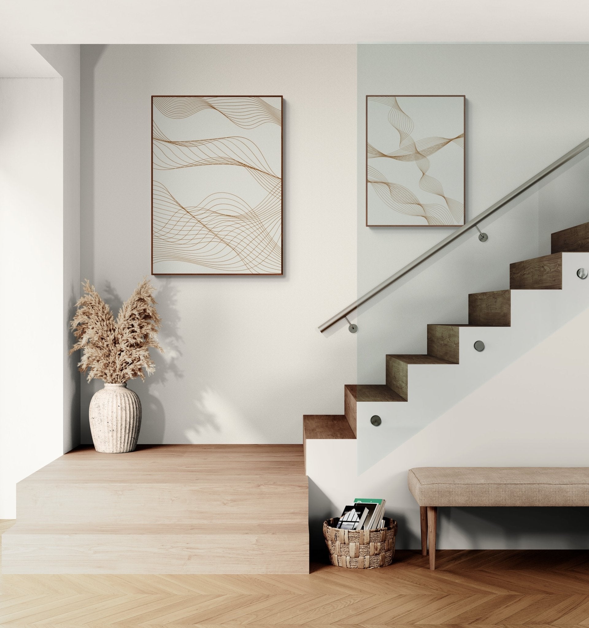 Wavy Intersections – Modern Abstract Line Art - Arttivio™