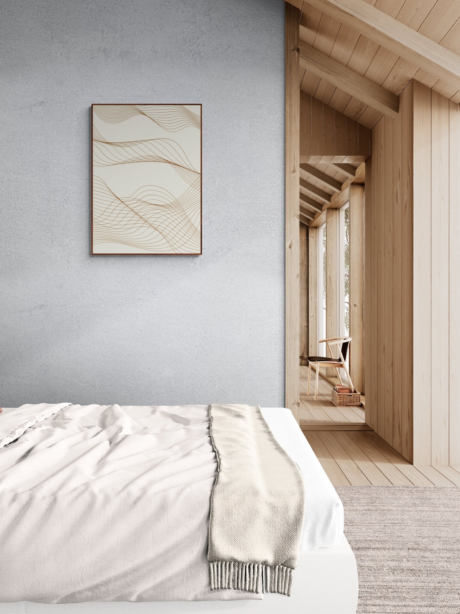 Wavy Intersections – Modern Abstract Line Art - Arttivio™