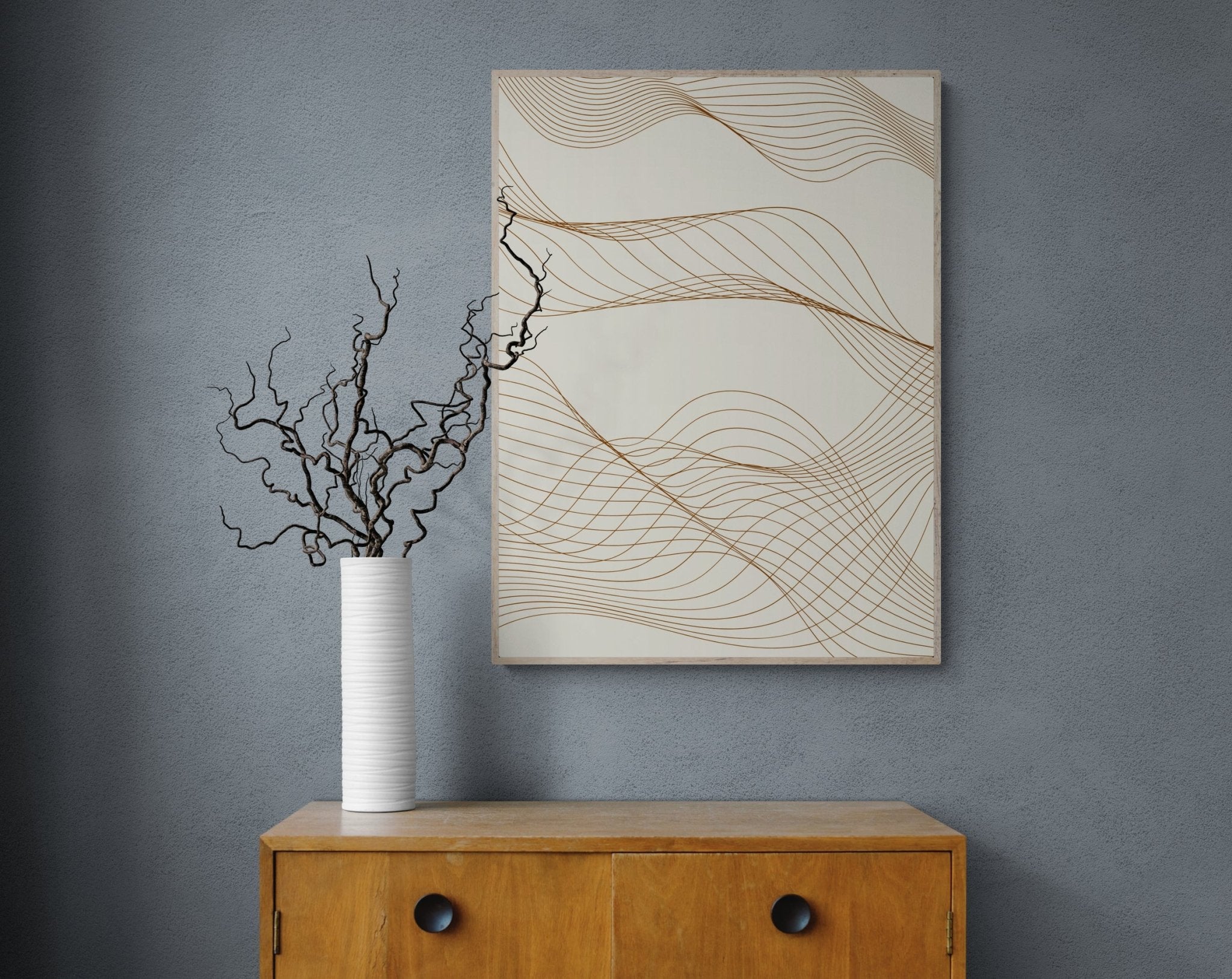 Wavy Intersections – Modern Abstract Line Art - Arttivio™
